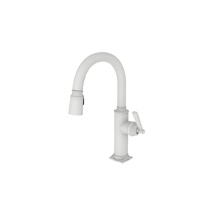 kitchen faucet contemporary-how to increase website traffic-Bar Faucet Adams 1 Lever ADA Matte White Pull Down Swivel Brass Spout Height 8-2/7 Inch 1.8 Gallons per Minute