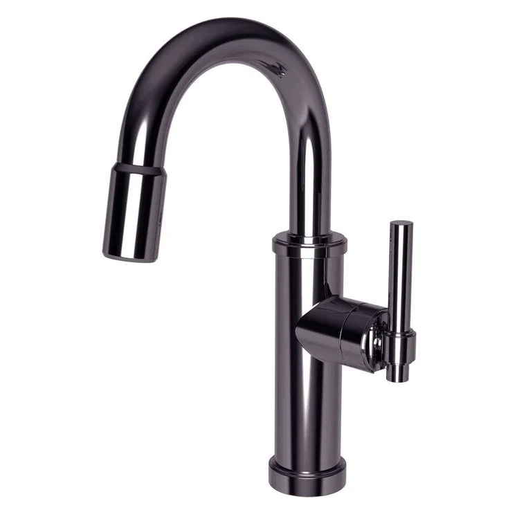 kitchen faucet pet friendly-how to learn digital marketing-Bar Faucet Seager 1 Lever ADA Midnight Chrome Pull Down Swivel Brass Spout Height 8-2/3 Inch 1.8 Gallons per Minute