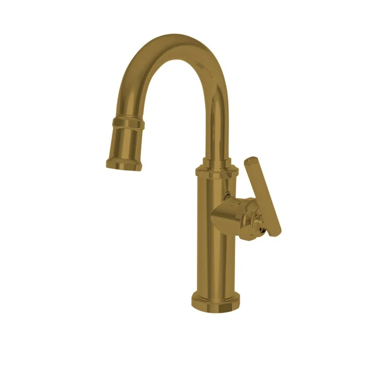 kitchen faucet high arc-easy DIY home projects-Bar Faucet Heaney 1 Lever ADA Polished Brass Uncoated Living Pull Down Swivel Brass Spout Height 8-2/3 Inch 1.8 Gallons per Minute