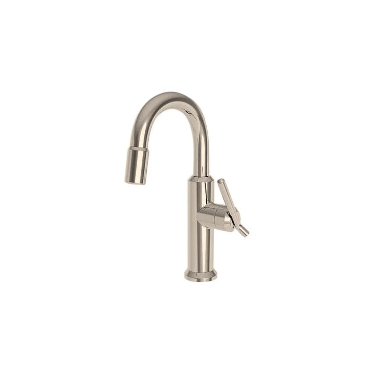 kitchen faucet corrosion resistant-how to stop procrastinating-Bar Faucet Jeter 1 Lever ADA Satin Nickel PVD Pull Down Swivel Brass Spout Height 8-2/3 Inch 1.8 Gallons per Minute