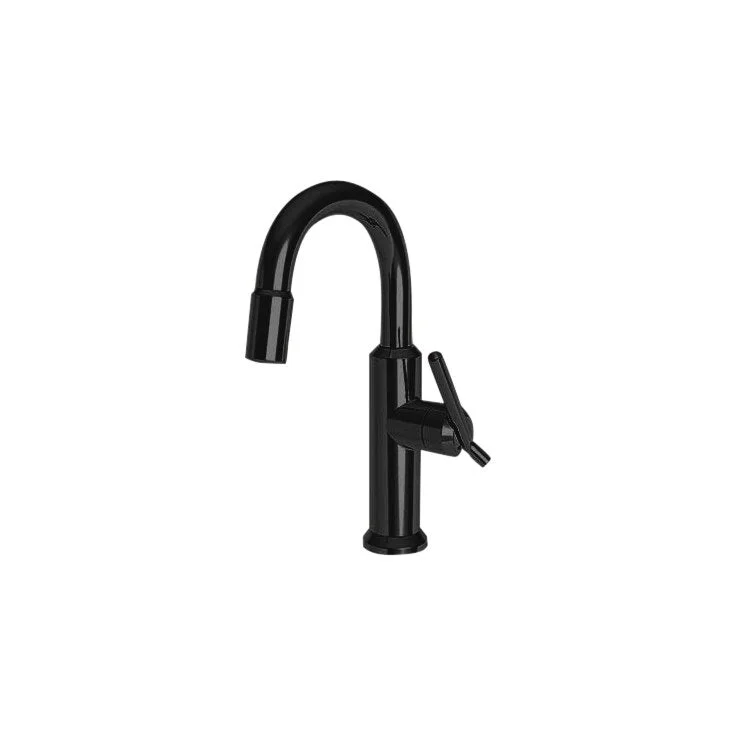 kitchen faucet safe materials-best fitness wearables 2025-Bar Faucet Jeter 1 Lever ADA Gloss Black Pull Down Swivel Brass Spout Height 8-2/3 Inch 1.8 Gallons per Minute