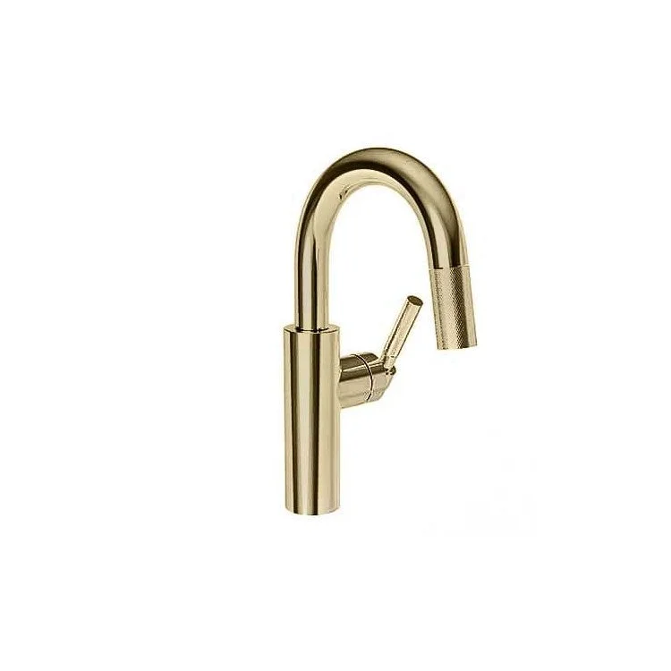 kitchen faucet eco-friendly-affordable SEO services 2025-Bar Faucet Muncy 1 Lever ADA French Gold PVD Pull Down Swivel Brass Spout Height 7-1/2 Inch 1.8 Gallons per Minute