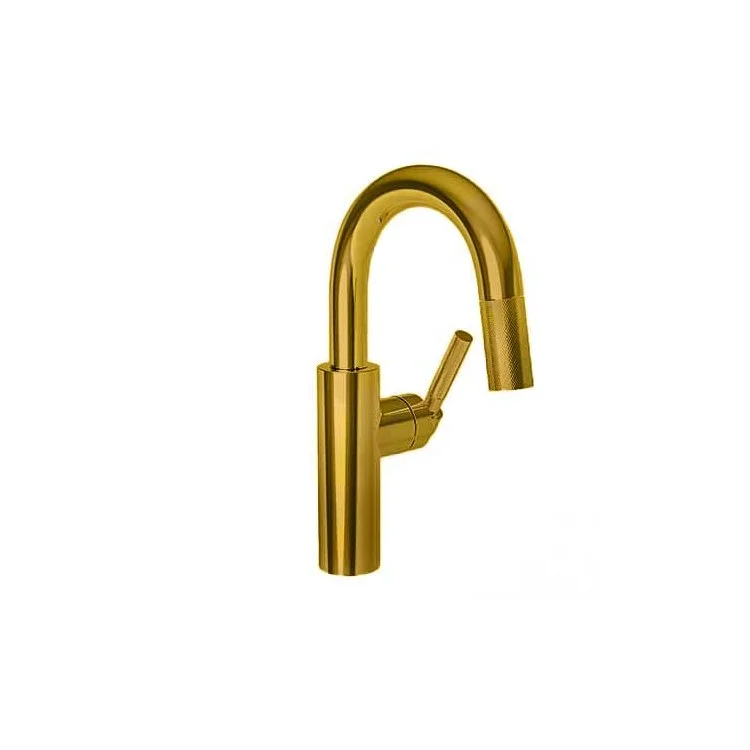 kitchen faucet Delta-best home organization products-Bar Faucet Muncy 1 Lever ADA Satin Gold PVD Pull Down Swivel Brass Spout Height 7-1/2 Inch 1.8 Gallons per Minute