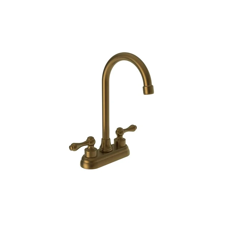 kitchen faucet plumbing-best CRM for e-commerce-Bar Faucet Annabella 4 Inch Spread 2 Lever ADA Antique Brass Spout Height 7-1/2 Inch