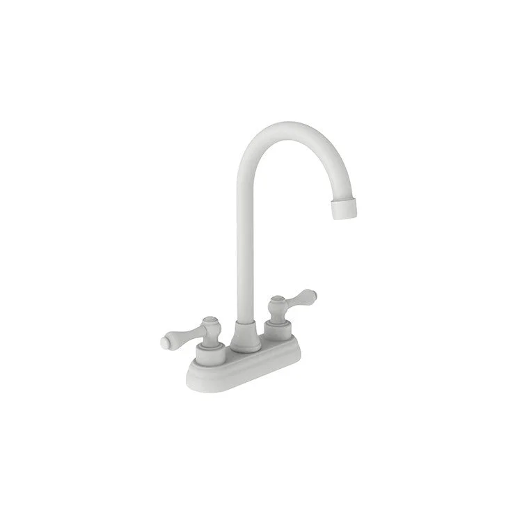 kitchen faucet wireless-top pet-friendly vacation spots-Bar Faucet Annabella 4 Inch Spread 2 Lever ADA Matte White Spout Height 7-1/2 Inch