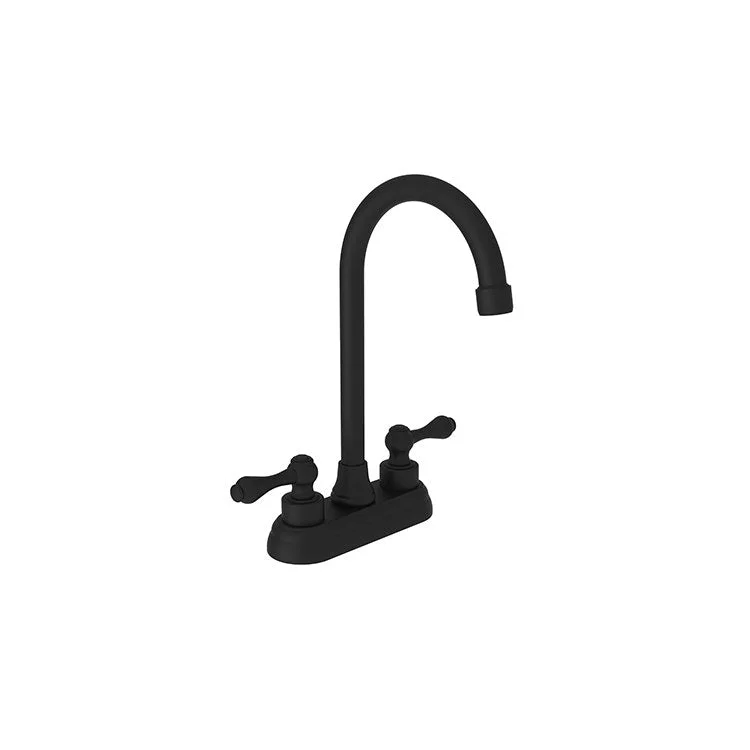 kitchen faucet rustic-best wireless earbuds 2025-Bar Faucet Annabella 4 Inch Spread 2 Lever ADA Flat Black Spout Height 7-1/2 Inch