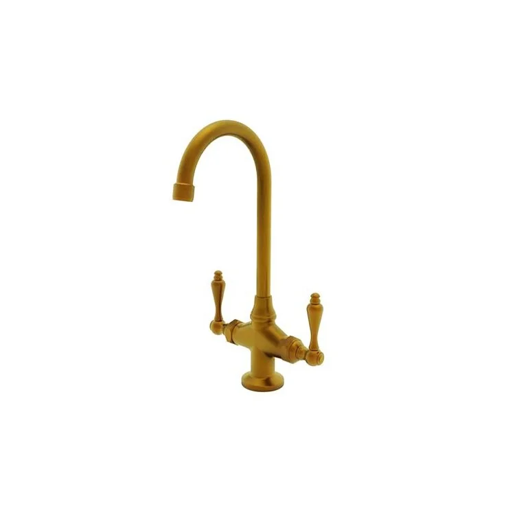 kitchen faucet lime buildup-top luxury car brands-Bar Faucet Nadya 2 Lever ADA Aged Brass Spout Height 10 Inch