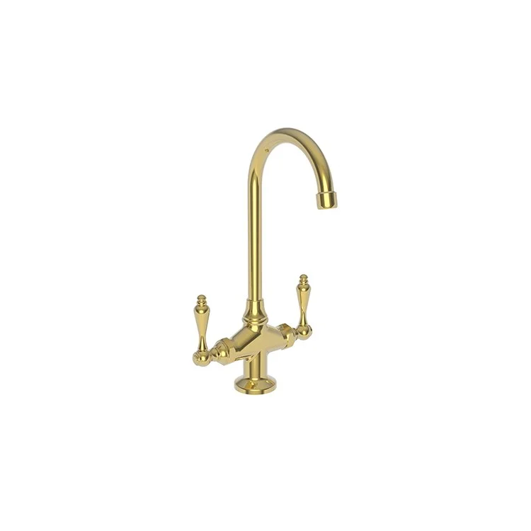 kitchen faucet child safe-best home workout equipment-Bar Faucet Nadya 2 Lever ADA Polished Gold PVD Spout Height 10 Inch