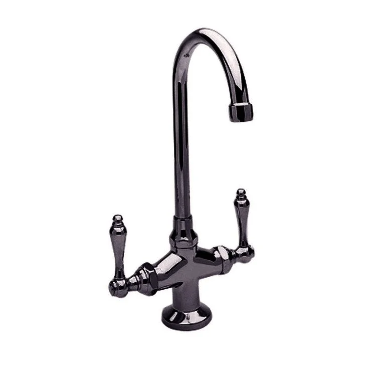 kitchen faucet swivel-affordable gym membership plans-Bar Faucet Nadya 2 Lever ADA Midnight Chrome Spout Height 10 Inch