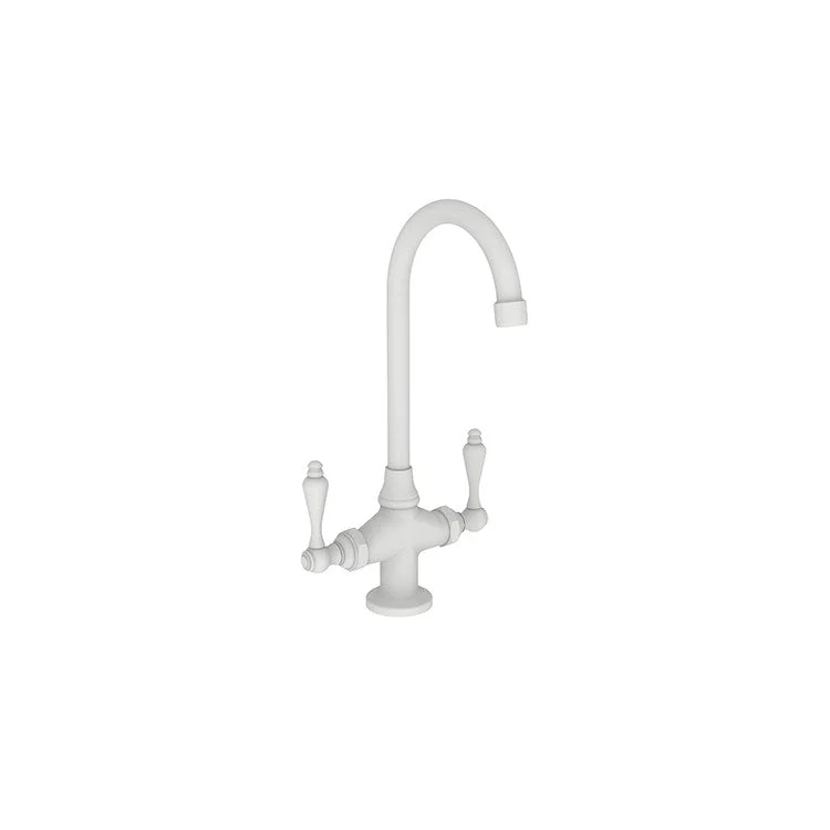 kitchen faucet voice activated-best streaming services 2025-Bar Faucet Nadya 2 Lever ADA Matte White Spout Height 10 Inch