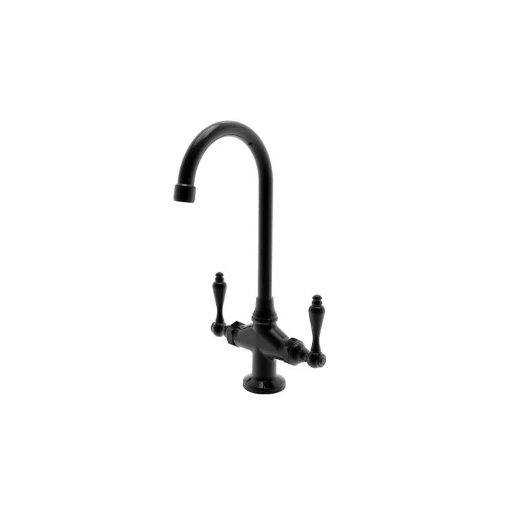 kitchen faucet automation-how to start a garden-Bar Faucet Nadya 2 Lever ADA Gloss Black Spout Height 10 Inch