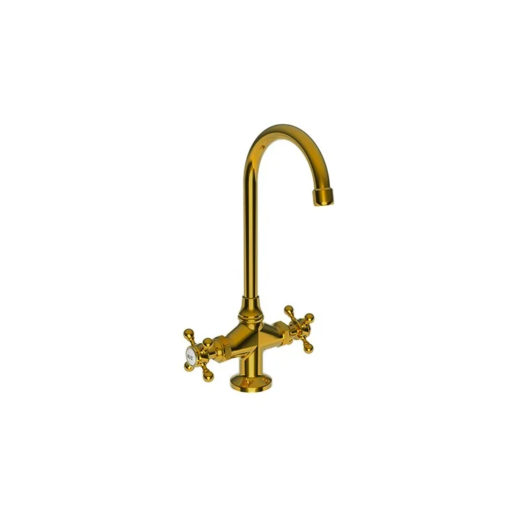 kitchen faucet oil rubbed bronze-best free design software-Bar Faucet Chesterfield 2 Cross ADA Satin Gold PVD Spout Height 10 Inch