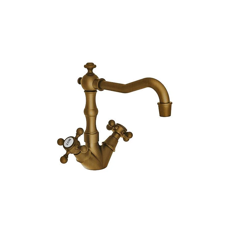 kitchen faucet motion activated-affordable car maintenance tips-Bar Faucet Chesterfield 2 Cross ADA Antique Brass Spout Height 5-1/4 Inch