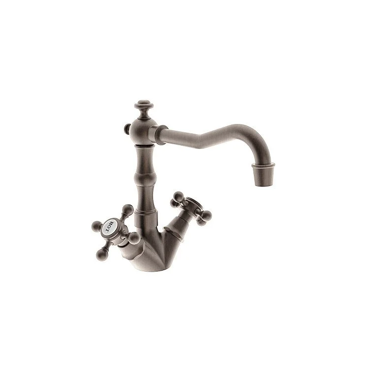 kitchen faucet bulk order-top sustainable beauty brands-Bar Faucet Chesterfield 2 Cross ADA Antique Nickel Spout Height 5-1/4 Inch