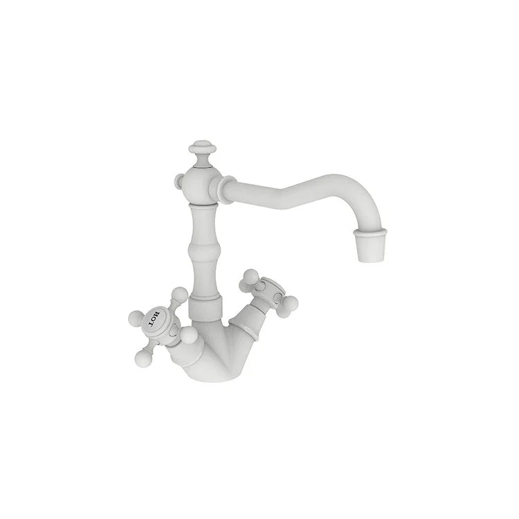 kitchen faucet splash proof-how to reduce paper waste-Bar Faucet Chesterfield 2 Cross ADA Matte White Spout Height 5-1/4 Inch