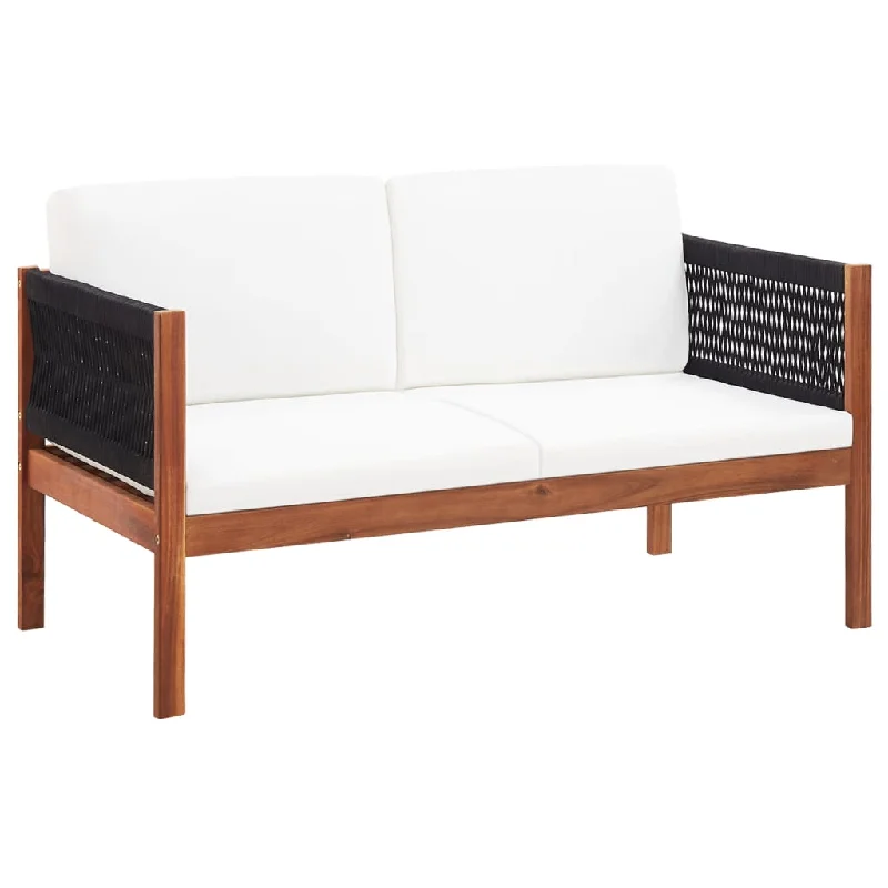 convertible reclining sofa-Patio Sofa 2-Seater Solid Acacia Wood