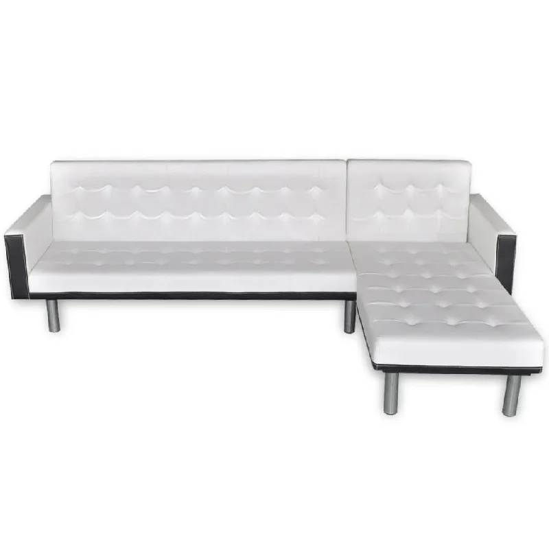 white sofa-Sofa Bed Sleeper Sectional Sofa Bed L Shaped Couch Artificial Leather