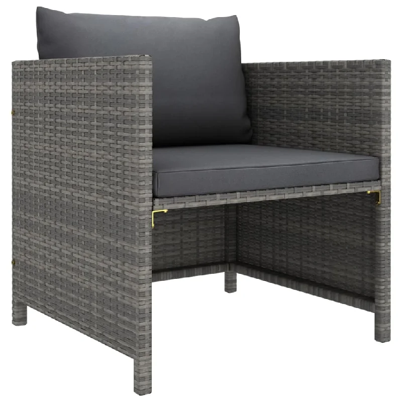 black sofa-Patio Sofa with Cushions Gray Poly Rattan