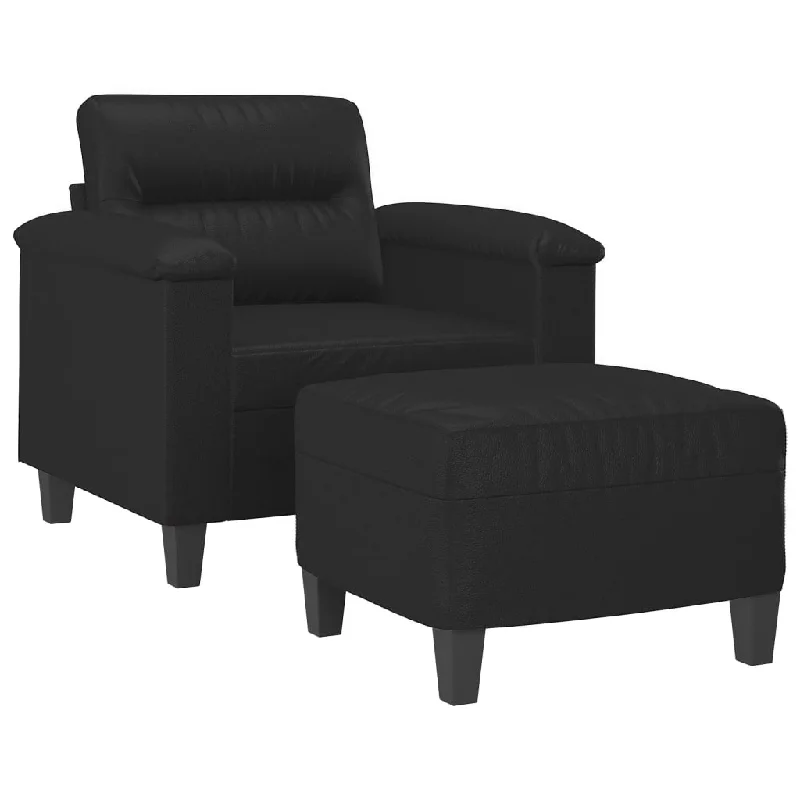 apartment reclining sofa-Sofa Chair Accent Single Sofa Armchair with Footstool Faux Leather