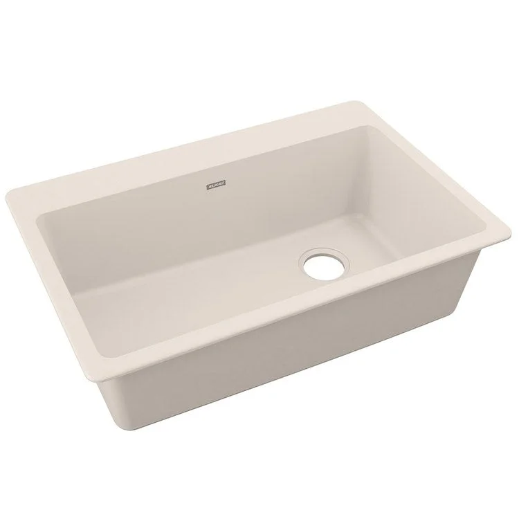 kitchen sink basin green-Kitchen Sink Quartz Classic 33 x 22 Inch Single Bowl Putty Drop-In Quartz 9-1/2 Inch