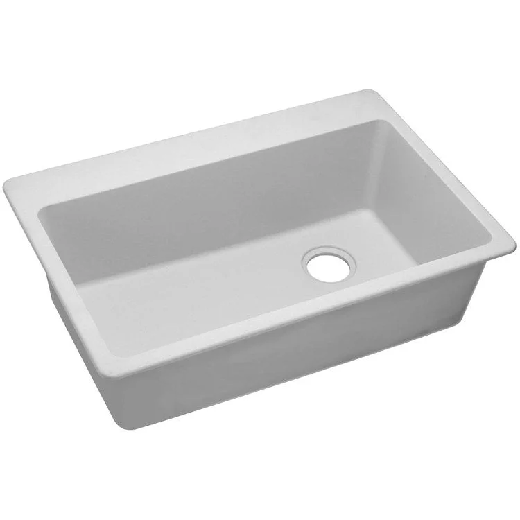 kitchen sink drain navy-Kitchen Sink Quartz Classic 33 x 22 Inch Single Bowl White Drop-In Quartz 9-1/2 Inch