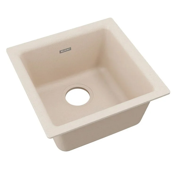 kitchen sink basin point-Kitchen Sink Quartz Classic 15.75 x 15.75 Inch Single Bowl Bar Bisque Drop-In Undermount