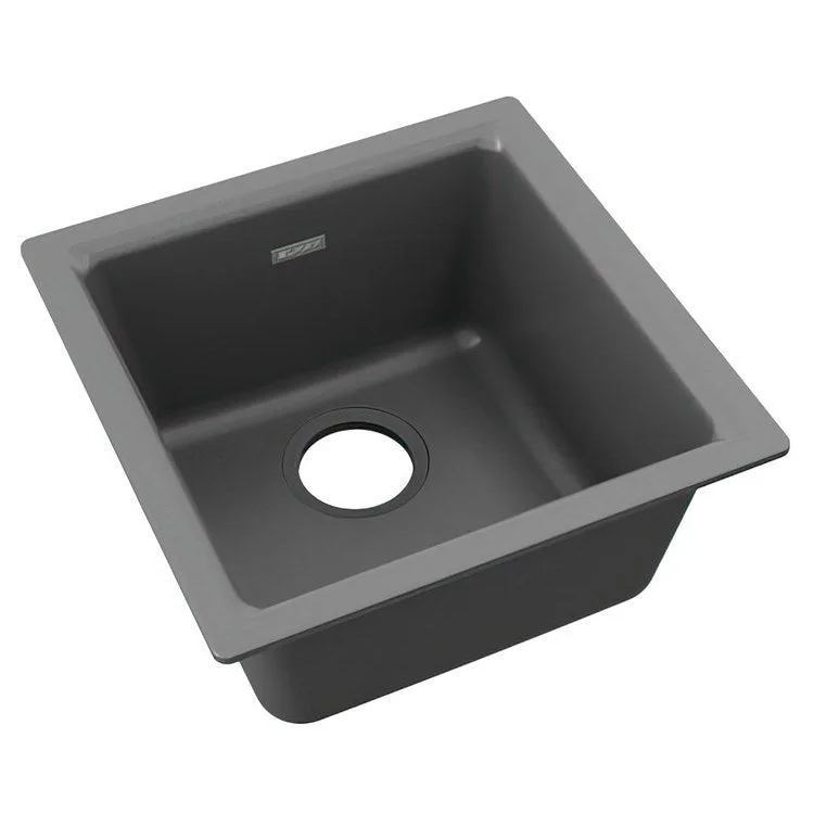 budget kitchen sink options-Kitchen Sink Quartz Classic 15.75 x 15.75 Inch Single Bowl Bar Dusk Gray Drop-In Undermount