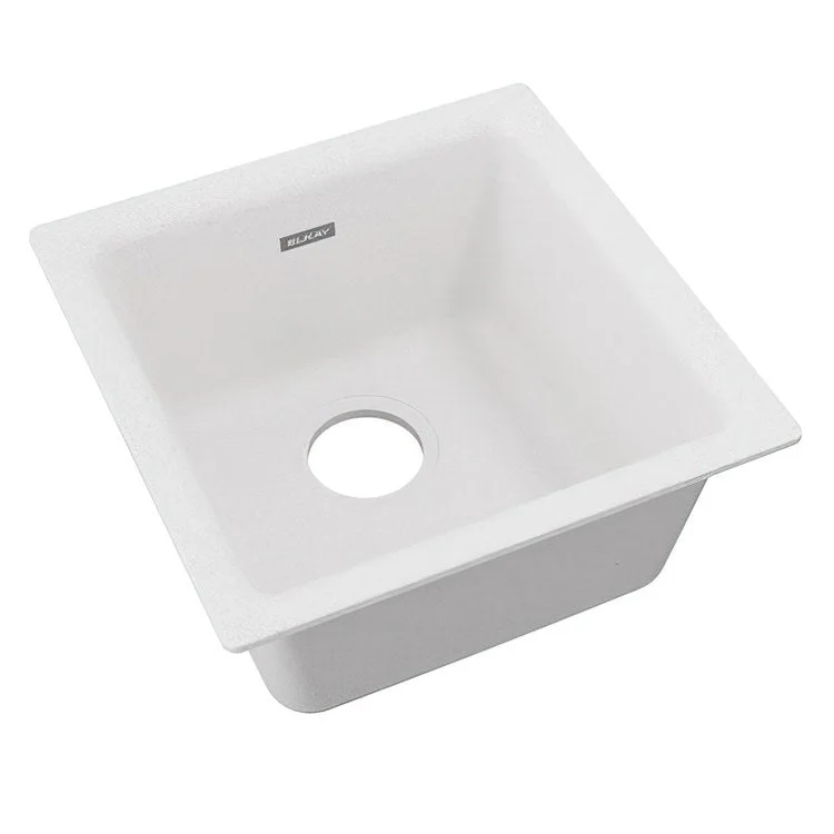 portable kitchen sink unit-Kitchen Sink Quartz Classic 15.75 x 15.75 Inch Single Bowl Dual Mount White Drop-In Undermount