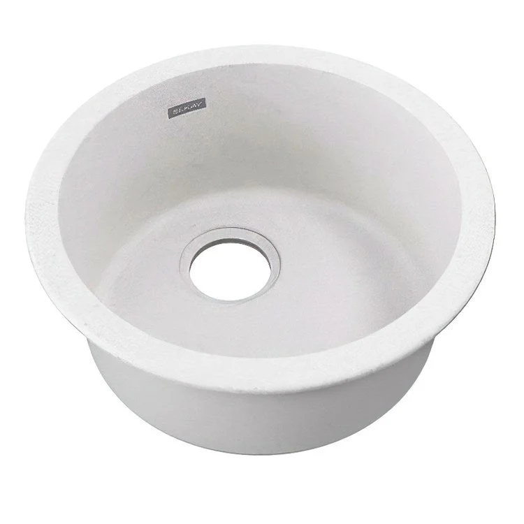 kitchen sink drain red-Kitchen Sink Quartz Classic 18 x 18 Inch Single Bowl Dual Mount White Drop-In Undermount