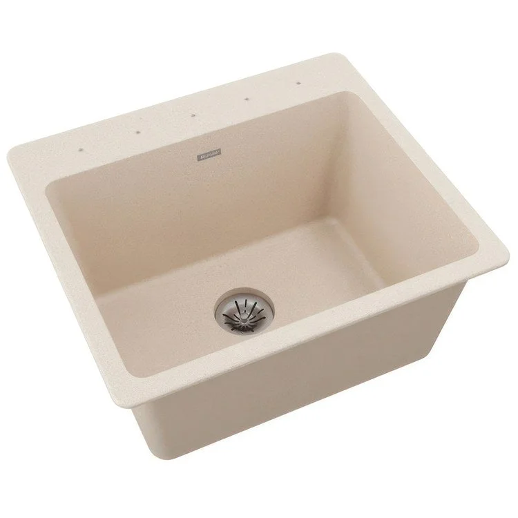 kitchen sink faucet wool-Laundry Sink Quartz Classic 25 x 22 Inch Single Bowl with Perfect Drain Bisque Drop-In