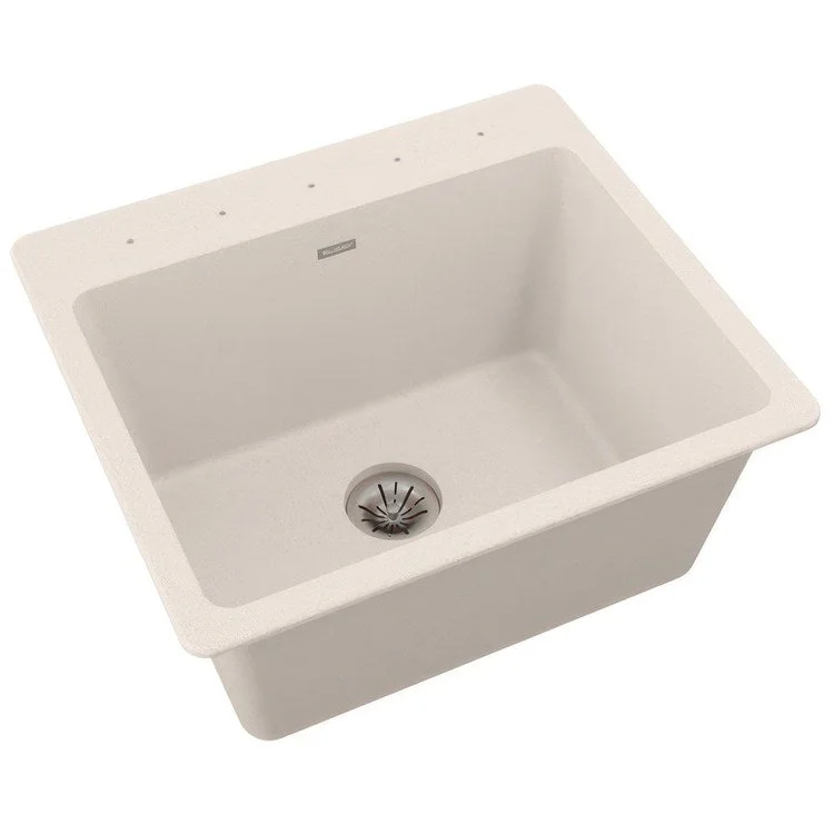 kitchen sink basin fold-Laundry Sink Quartz Classic 25 x 22 Inch Single Bowl with Perfect Drain Putty Drop-In