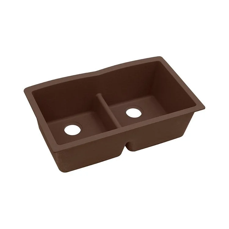 kitchen sink drain cleaner-Kitchen Sink Quartz Classic 33 x 19 Inch Double Bowl Equal with Aqua Divide Mocha Undermount