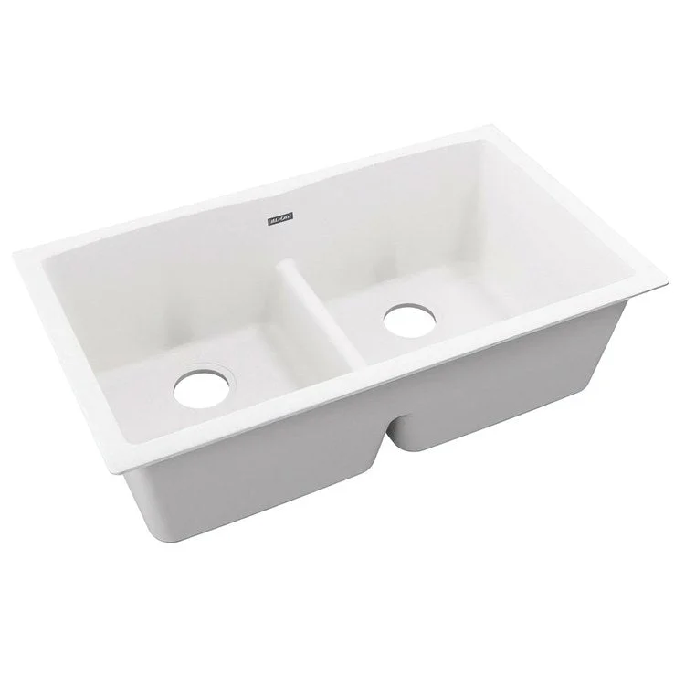 kitchen sink basin purple-Kitchen Sink Quartz Classic 33 x 19 Inch Double Bowl Equal with Aqua Divide White Undermount