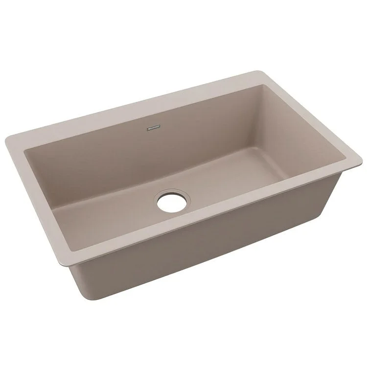 kitchen sink basin slate-Kitchen Sink Quartz Classic 33 x 21 Inch Single Bowl Greige Drop-In