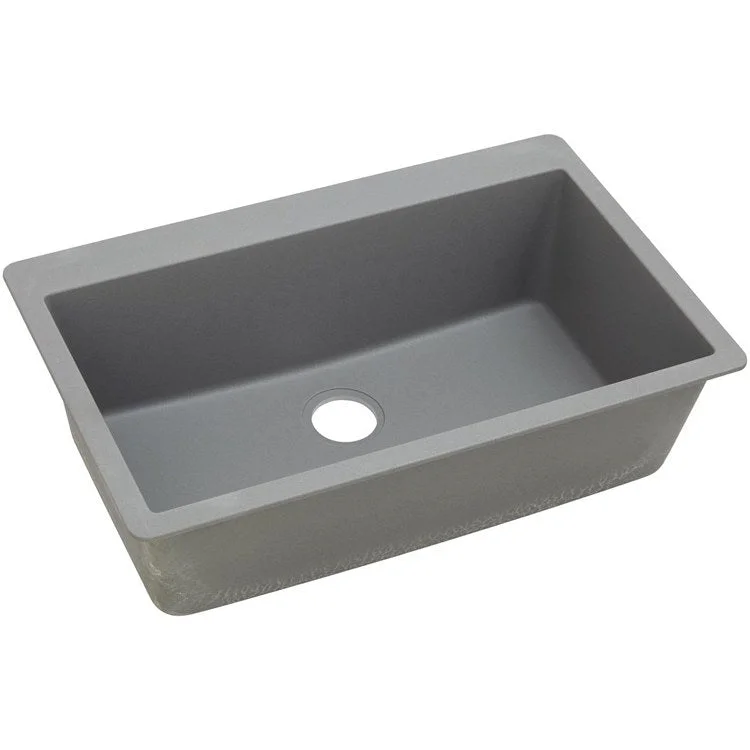 kitchen sink basin stone-Kitchen Sink Quartz Classic 33 x 21 Inch Single Bowl Greystone Drop-In