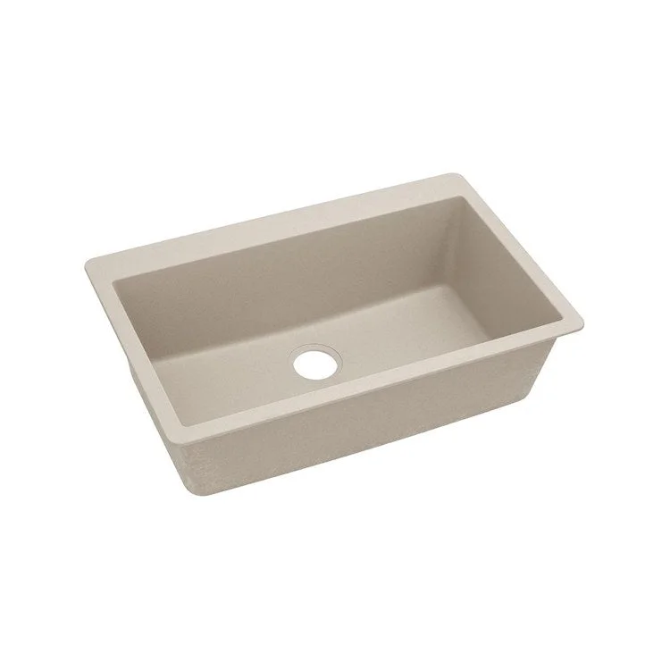 kitchen sink basin marble-Kitchen Sink Quartz Classic 33 x 21 Inch Single Bowl Putty Drop-In