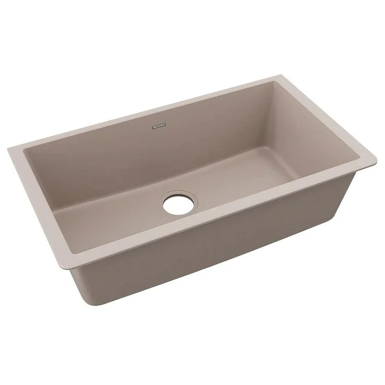 kitchen sink basin jute-Kitchen Sink Quartz Classic 33 x 18.5 Inch Single Bowl Greige Undermount