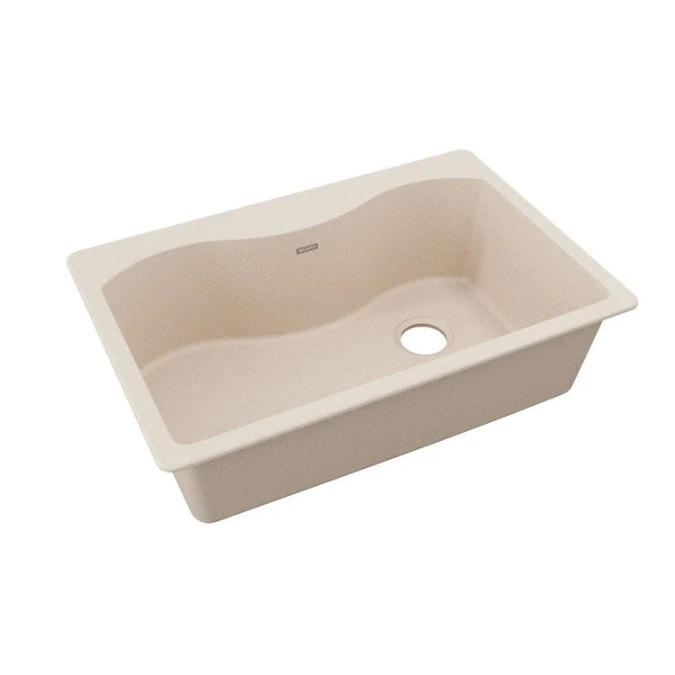 copper kitchen sink finish-Kitchen Sink Quartz Classic 33 x 22 Inch Single Bowl Bisque Drop-In E-Granite 9-1/2 Inch