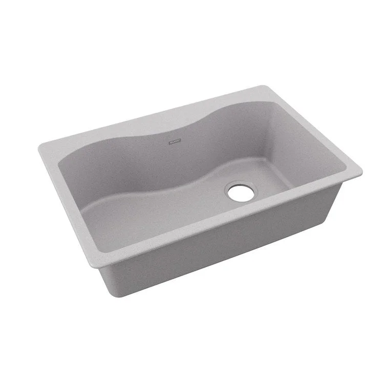 kitchen sink drain knot-Kitchen Sink Quartz Classic 33 x 22 Inch Single Bowl Greystone Drop-In E-Granite 9-1/2 Inch