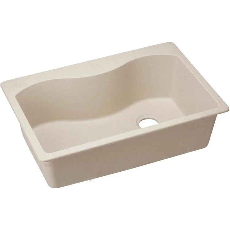 kitchen sink faucet plastic-Kitchen Sink Quartz Classic 33 x 22 Inch Single Bowl Putty Drop-In E-Granite 9-1/2 Inch