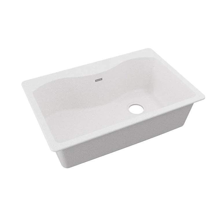 kitchen sink drain twist-Kitchen Sink Quartz Classic 33 x 22 Inch Single Bowl White Drop-In Quartz 9-1/2 Inch 17-7/8 Inch