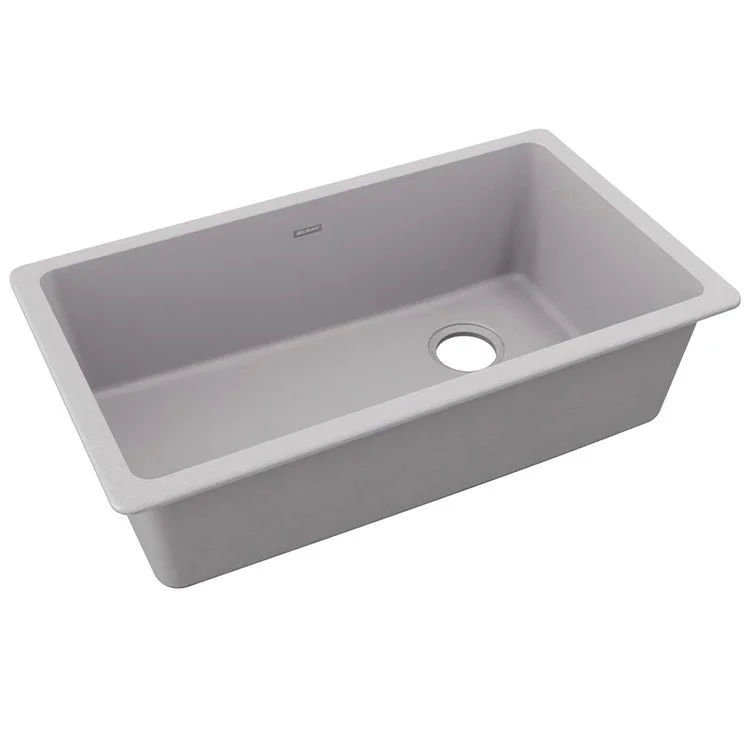 kitchen sink basin resin-Kitchen Sink Quartz Classic 33 x 18.75 Inch Single Bowl Greystone Undermount