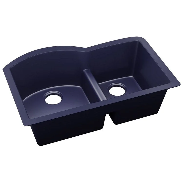 kitchen sink strainer basket-Kitchen Sink Quartz Luxe 33 x 22 Inch Double Bowl Offset 60/40 Aqua Divide Jubilee Undermount