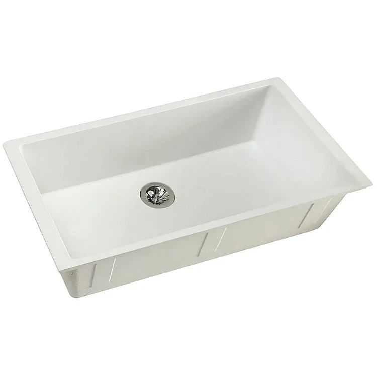 kitchen sink faucet peak-Kitchen Sink Quartz Luxe 36 x 19 Inch Single Bowl Perfect Drain Ricotta Undermount