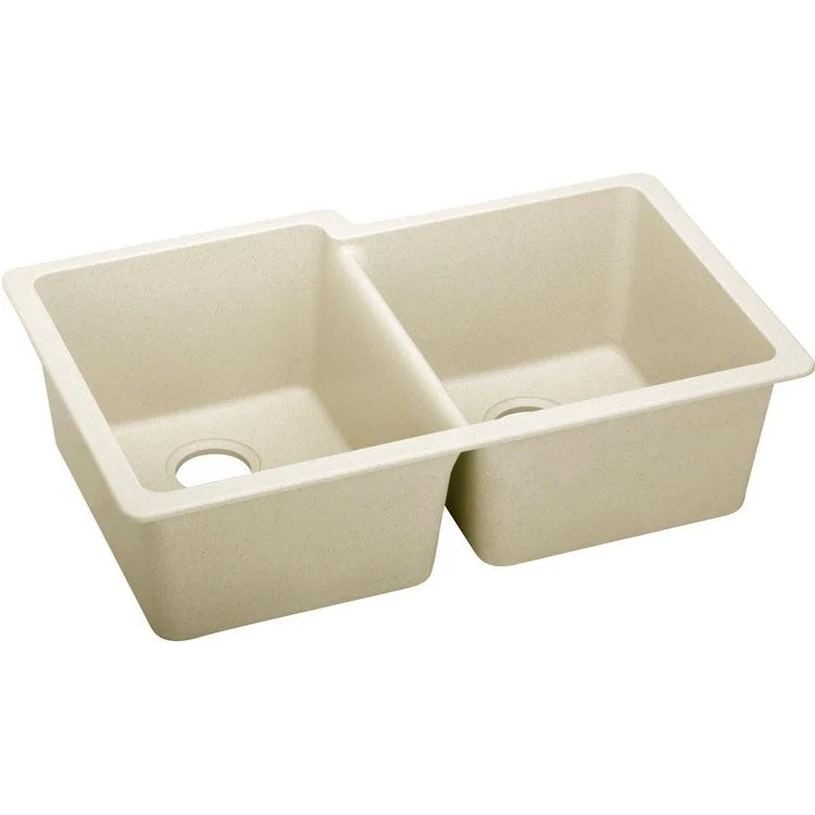 kitchen sink basin gold-Quartz Luxe 33" Offset Double Bowl Undermount Kitchen Sink