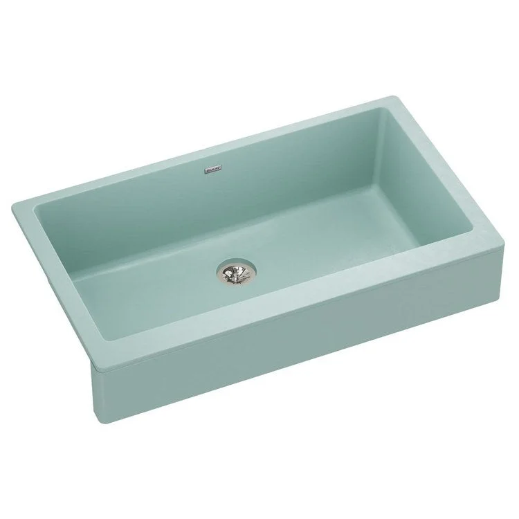 kitchen sink faucet brands-Kitchen Sink Quartz Luxe 36 x 21 Inch Single Bowl Perfect Drain Mint Creme Farmhouse