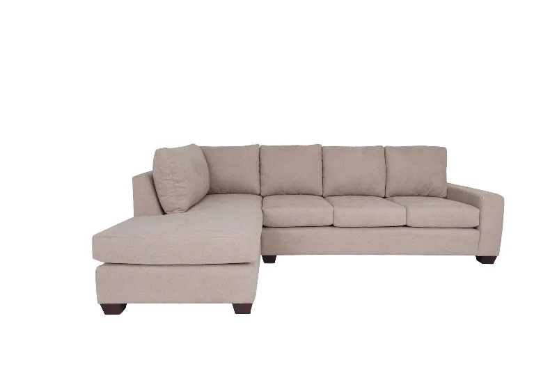 convertible sofa-Tan Polyester Blend L Shaped Two Piece Sectional