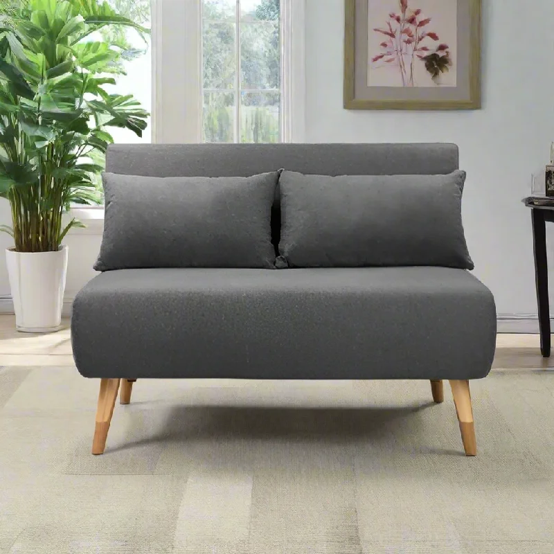 shallow seat sofa-Double Fabric Modern Armless Accent Sofa Chair