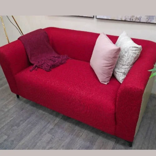 pet-friendly sofa-Double Seater Red Fabric Sofa