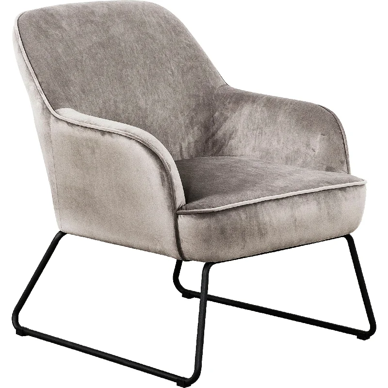 velvet-seat Indian chair-Alea Accent Chair - Velvet Slate